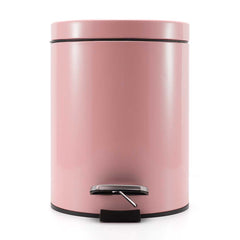 SOGA 2X Foot Pedal Stainless Steel Rubbish Recycling Garbage Waste Trash Bin Round 7L Pink