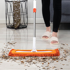 SOGA  2X 60x12 Orange Microfiber Flat Mop Floor Cleaning Pads Rotating Dust Remover