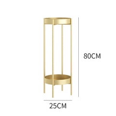 SOGA 4X 2 Layer 80cm Gold Metal Plant Stand Flower Pot Holder Corner Shelving Rack Indoor Display