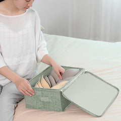 SOGA 2X Green Small Portable Double Zipper Storage Box Moisture Proof Clothes Basket Foldable Home Organiser