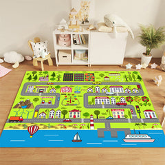 SOGA 2X 120cm Kids Rug Street Map Play Mat Educational Baby Theme Park Area Rugs