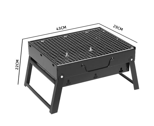 SOGA 2X 43cm Portable Folding Thick Box-Type Charcoal Grill for Outdoor BBQ Camping