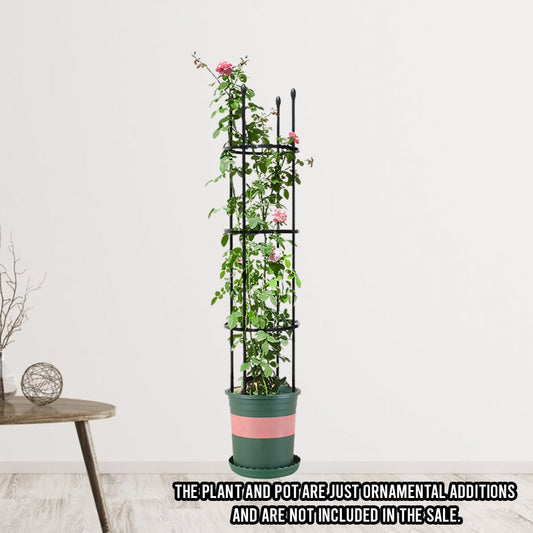 SOGA 2X 133cm 4-Bar Plant Frame Stand Trellis Vegetable Flower Herbs Outdoor Vine Support Garden Rack with Rings