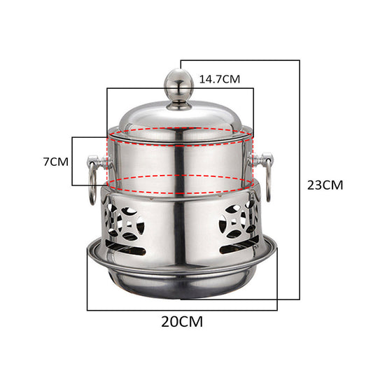 SOGA Stainless Steel Mini Asian Buffet Hot Pot Single Person Shabu Alcohol Stove Burner with Lid