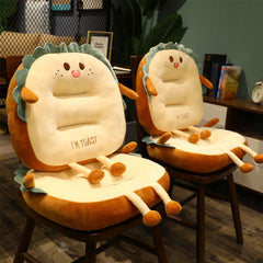 SOGA 2X Cute Face Toast Bread Cushion Stuffed Car Seat Plush Cartoon Back Support Pillow Home Decor