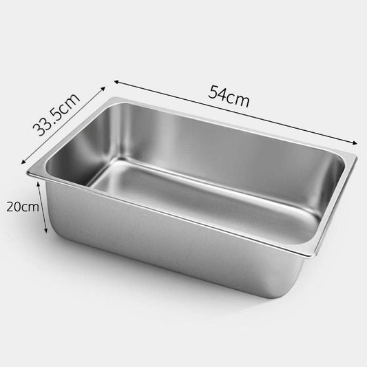 SOGA 6X Gastronorm GN Pan Full Size 1/1 GN Pan 20cm Deep Stainless Steel Tray With Lid