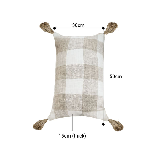 SOGA 30CM Pillow Lumbar Cover Decorative Plaid Farmhouse Cushion Throw Pillow