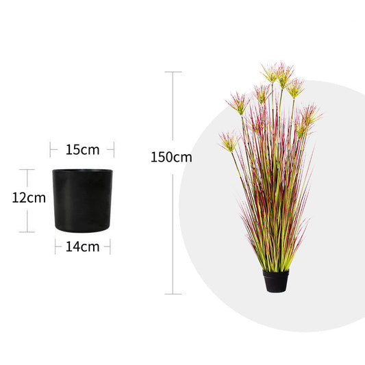 SOGA 2X 150cm Purple-Red Artificial Indoor Potted Papyrus Plant Tree Fake Simulation Decorative