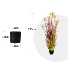 SOGA 2X 150cm Purple-Red Artificial Indoor Potted Papyrus Plant Tree Fake Simulation Decorative