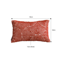 SOGA 30cm Cinnabar Pillow Perfect Burnt Indoor/Outdoor Corded Throw Orange Set Lumbar Throw Pillow