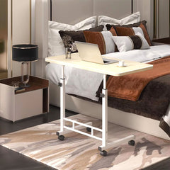 SOGA 2X 40x80cm White Maple Bedside Table Movable Bedroom Desk Student Computer Table