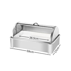 SOGA 59x38.5cm Silver Color Ceramic Serving Bowl Chafing Dish for Kitchen Essential