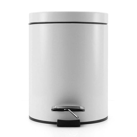 SOGA 2X Foot Pedal Stainless Steel Rubbish Recycling Garbage Waste Trash Bin Round 12L White