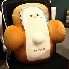 SOGA 2X 48cm Cute Face Toast Bread Cushion Stuffed Car Seat Plush Cartoon Back Support Pillow Home Decor