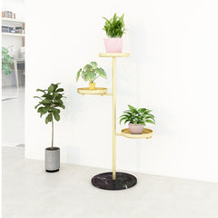 SOGA 2X 3 Tier Gold Round Plant Stand Flowerpot Tray Display Living Room Balcony Metal Decorative Shelf