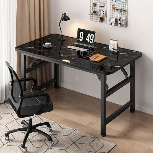 SOGA 2X 120x60x75cm Black Foldable Computer Study Table Easy Assembly Desk No Chair