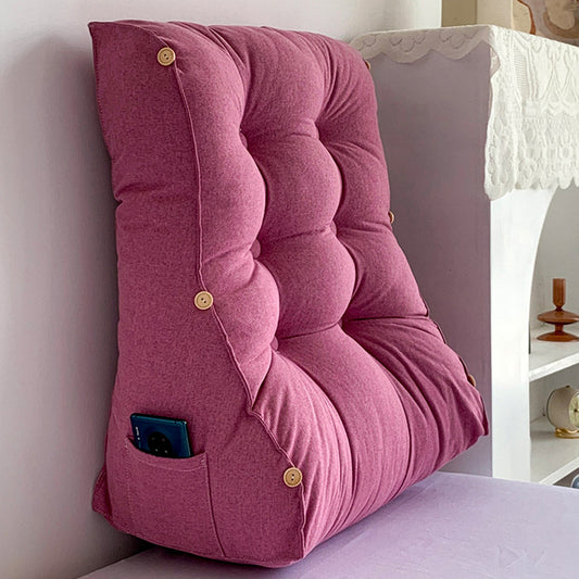 SOGA 60cm Magenta Triangular Wedge Lumbar Pillow Headboard Backrest Sofa Bed Cushion Home Decor