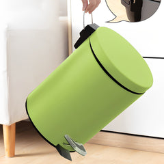 SOGA 4X Foot Pedal Stainless Steel Rubbish Recycling Garbage Waste Trash Bin Round 12L Green