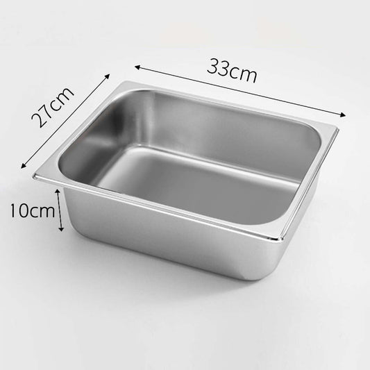 SOGA 2X Gastronorm GN Pan Full Size 1/2 GN Pan 10cm Deep Stainless Steel Tray With Lid