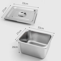 SOGA Gastronorm GN Pan Full Size 1/2 GN Pan 20cm Deep Stainless Steel Tray With Lid