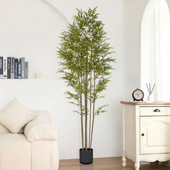 SOGA 2X 240cm Lucky Bamboo Tree Bambusa Vulgaris Artificial Plant w/ 7 Branches Home Accent Decor