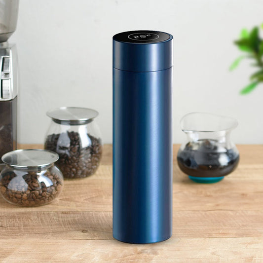 SOGA 2X 500ML Stainless Steel Smart LCD Thermometer Display Bottle Vacuum Flask Thermos Blue