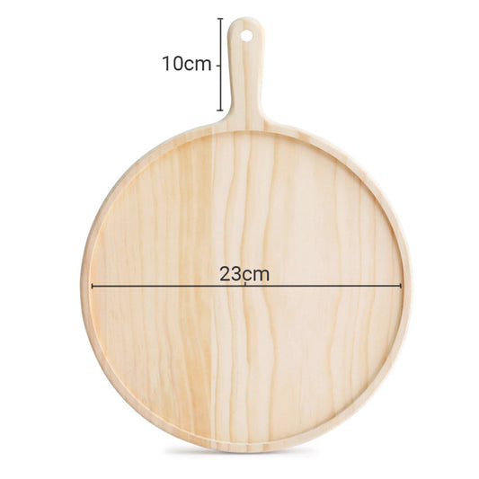 SOGA 9 inch Round Premium Wooden Pine Food Serving Tray Charcuterie Board Paddle Home Decor