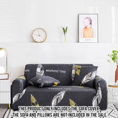 SOGA 1-Seater Feather Print Sofa Cover Couch Protector High Stretch Lounge Slipcover Home Decor