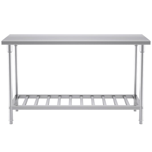 SOGA Commercial Catering Kitchen Stainless Steel Prep Work Bench Table 150*70*85cm