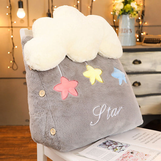 SOGA 2X Grey Cute Cloud Cushion Soft Leaning Lumbar Wedge Pillow Bedside Plush Home Decor