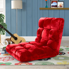 SOGA Floor Recliner Folding Lounge Sofa Futon Couch Folding Chair Cushion Red