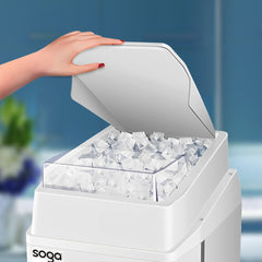 SOGA 2X 300 Watts Electric Ice Shaver Crusher Slicer Snow Cone Maker Commercial Tabletop Machine 120kgs/h White