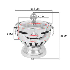 SOGA 4X Stainless Steel Mini Asian Buffet Hot Pot Single Person Shabu Alcohol Stove Burner with Glass Lid