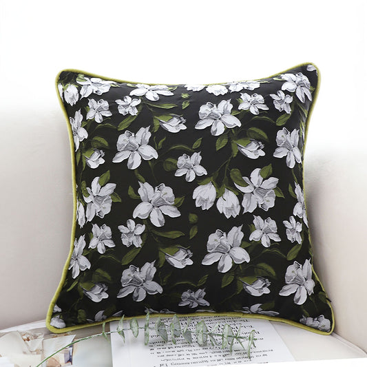 SOGA 2X 45cm Subtle Foliage Green Pillow Subtle Orchid Blossom Square Throw Pillow