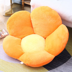 SOGA 2X Orange Whimsical Big Flower Shape Cushion Soft Leaning Bedside Pad Floor Plush Pillow Home Decor