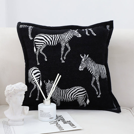 SOGA 45cm Black Light Luxury Zebra Cushion Decorative Square Pillow Living Room Home Decor