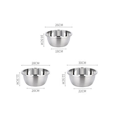 SOGA 2X 3Pcs Deepen Polished Stainless Steel Stackable Baking Washing Mixing Bowls Set Food Storage Basin