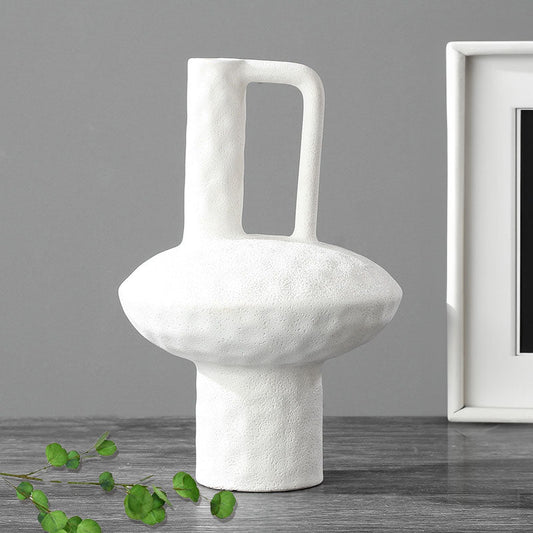 SOGA 20x30cm Ornament Contemporary White Ceramic Vase Decorative for Minimalist and Elegant Home Decor