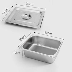 SOGA 4X Gastronorm GN Pan Full Size 1/2 GN Pan 10cm Deep Stainless Steel Tray With Lid