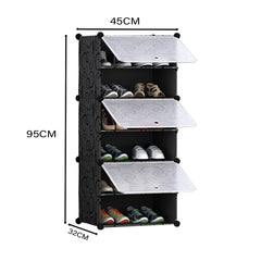 SOGA 6 Tier Shoe Rack Organizer Sneaker Footwear Storage Stackable Stand Cabinet Portable Wardrobe with Cover