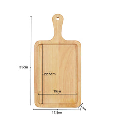 SOGA 2X 35cm Rectangle Premium Wooden Oak Food Serving Tray Charcuterie Board Paddle Home Decor