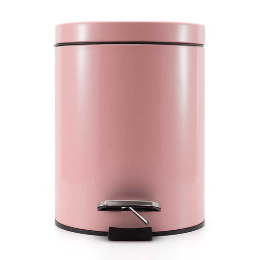 SOGA 2X Foot Pedal Stainless Steel Rubbish Recycling Garbage Waste Trash Bin Round 12L Pink