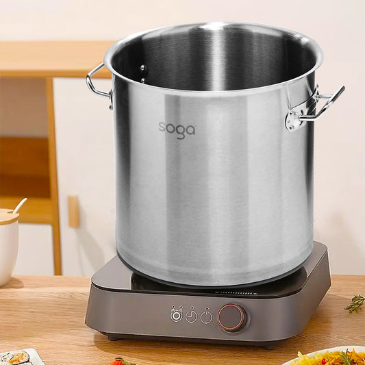 SOGA Stock Pot 225L Top Grade Thick Stainless Steel Stockpot 18/10 Without Lid