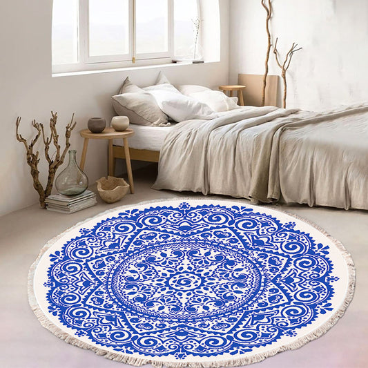 SOGA 120cm Mandala Round Tapestry Indian Area Rug for Living Room Lounge Anti-slip Doormat, Home Decor