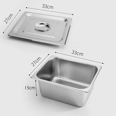 SOGA 2X Gastronorm GN Pan Full Size 1/2 GN Pan 15cm Deep Stainless Steel With Lid