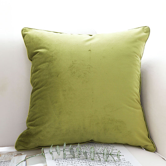 SOGA 45cm Subtle Fluorescent Green Foliage Velvet Square Throw Pillow