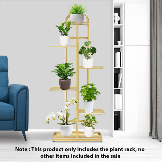 SOGA 2X 6 Tier 7 Pots Gold Metal Plant Stand Flowerpot Display Shelf Rack Indoor Home Office Decor