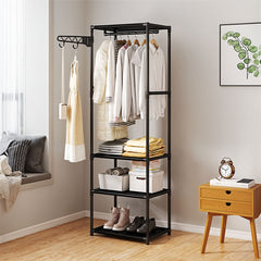 SOGA 2X 45x35cm Hanging Clothes Rack Storage w/ 3 Layer Organizer Adjustable Shelves, Sturdy, Space-Saving