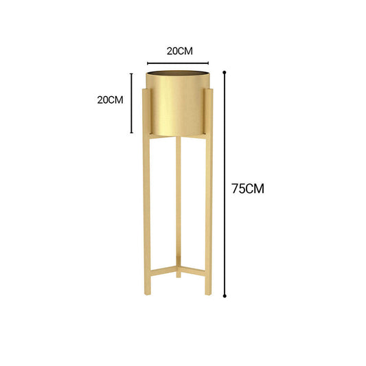 SOGA 4X 75cm Gold Metal Plant Stand with Flower Pot Holder Corner Shelving Rack Indoor Display