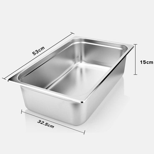 SOGA 6X Gastronorm GN Pan Full Size 1/1 GN Pan 15cm Deep Stainless Steel Tray With Lid